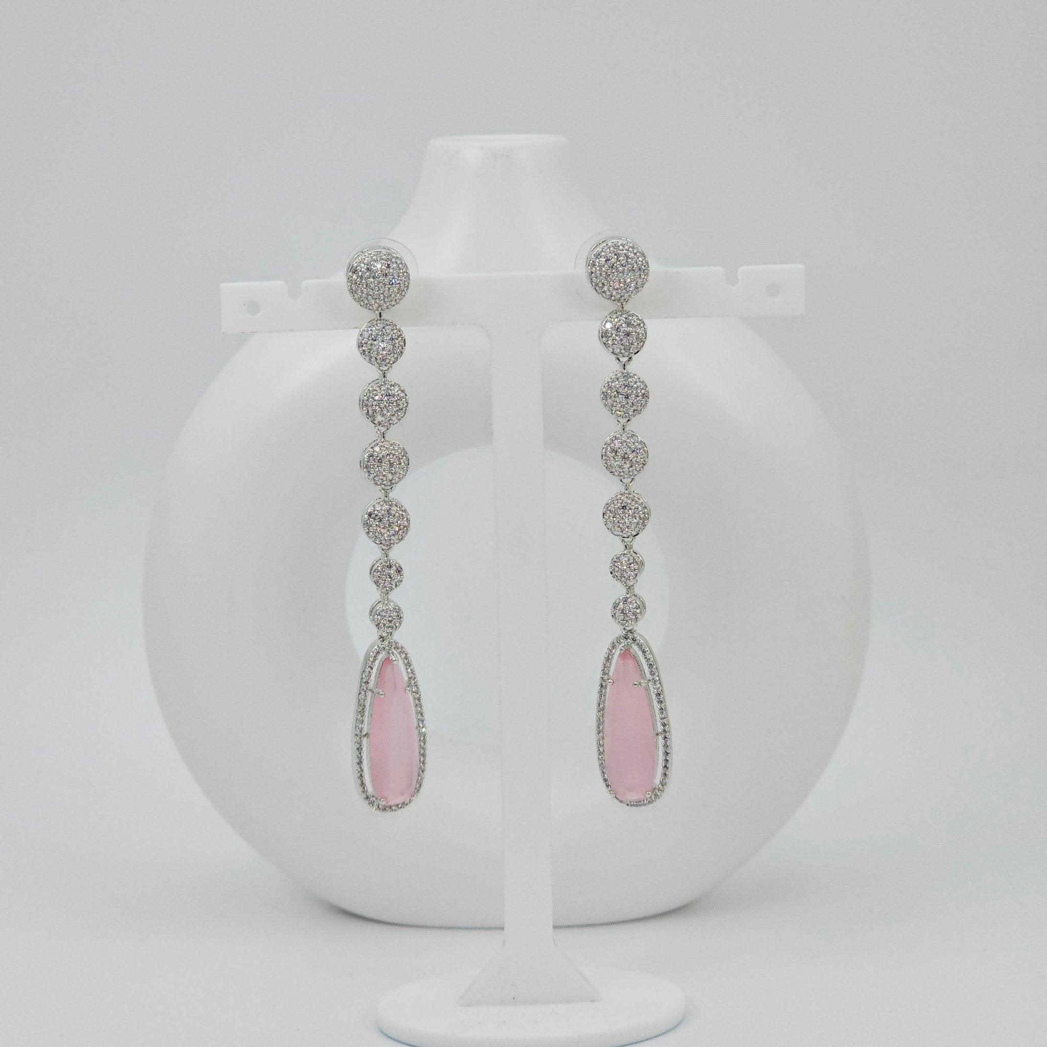 Shabana American Diamond long Earrings - Fancy Fab Jewels