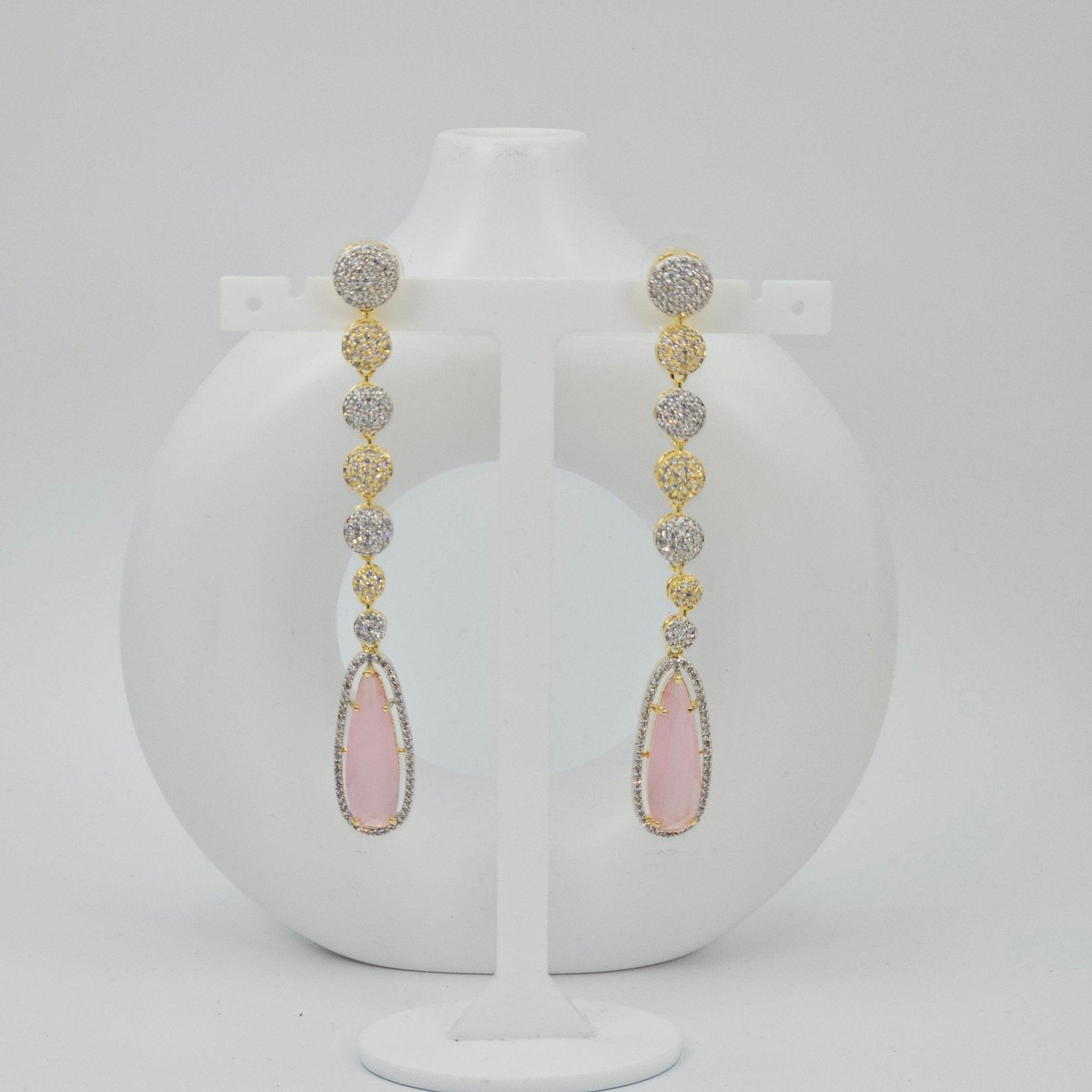 Shabana American Diamond long Earrings - Fancy Fab Jewels