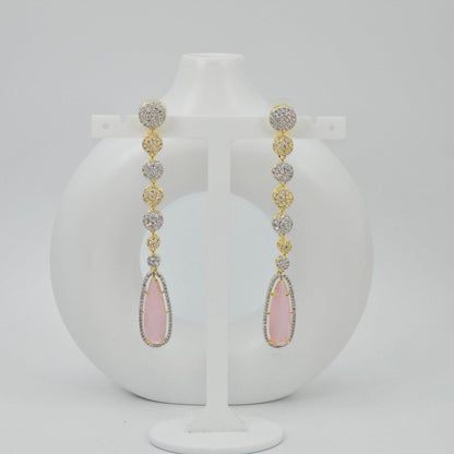 Shabana American Diamond long Earrings - Fancy Fab Jewels