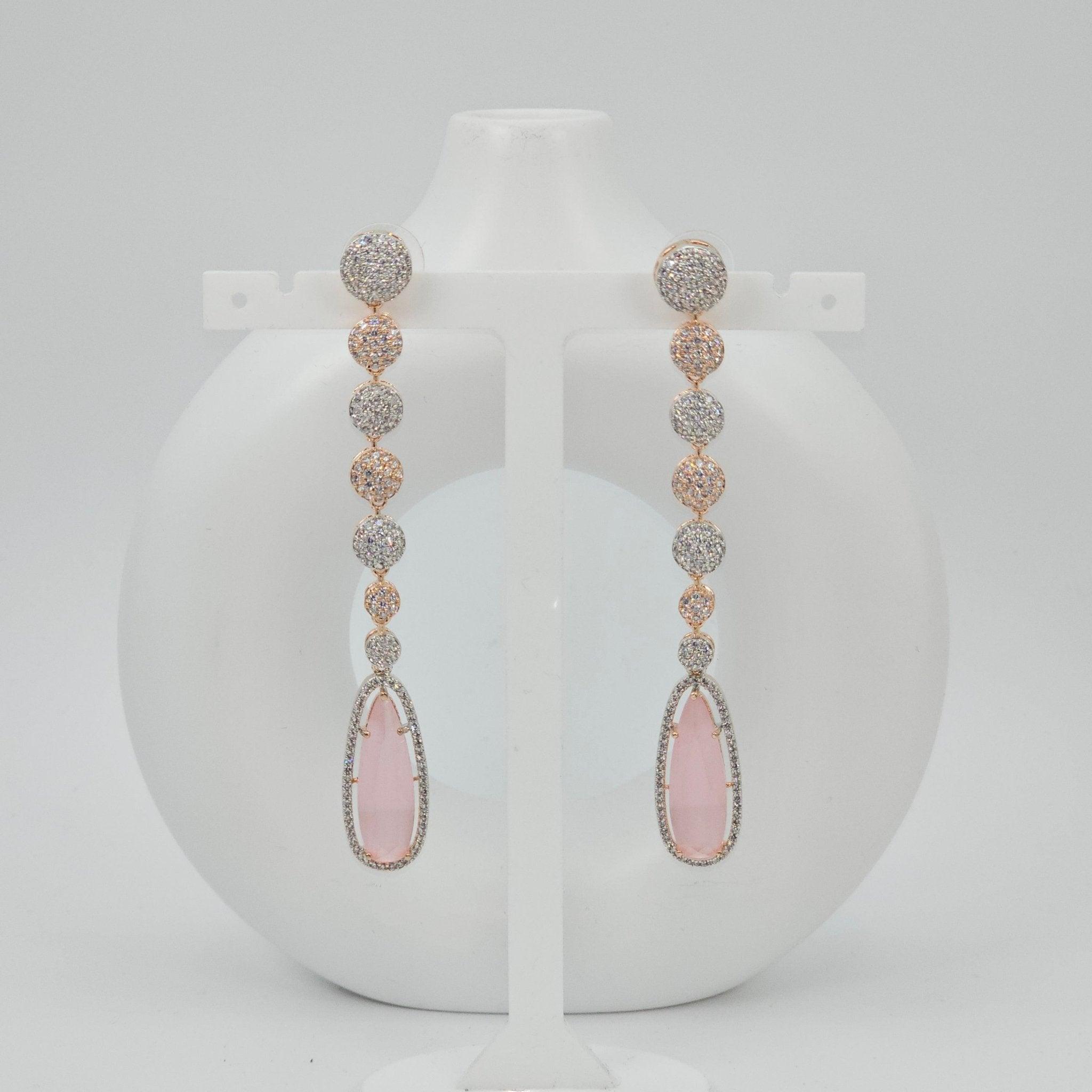 Shabana American Diamond long Earrings - Fancy Fab Jewels