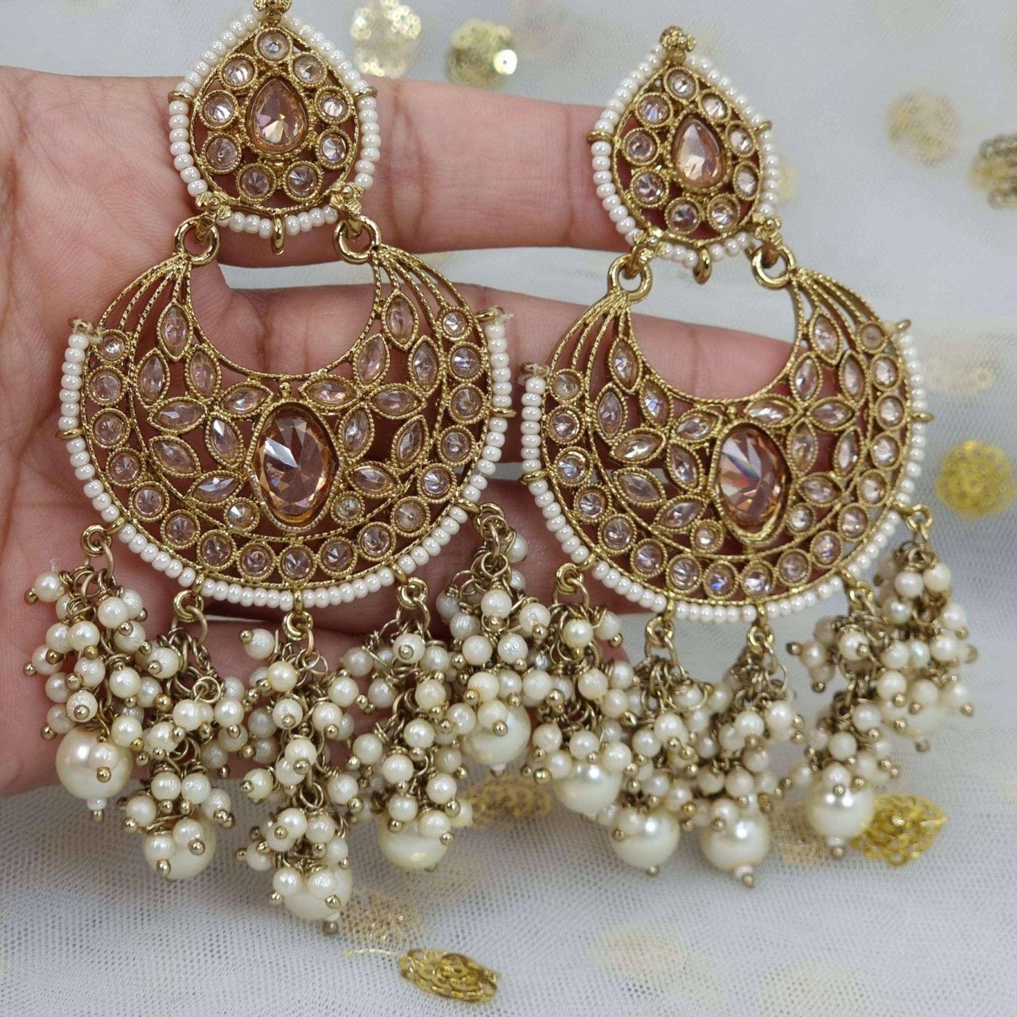 Chaya Bridal Chandelier Earrings - Fancy Fab Jewels