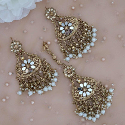 Antique Gold Statement Tikka Set - Fancy Fab Jewels