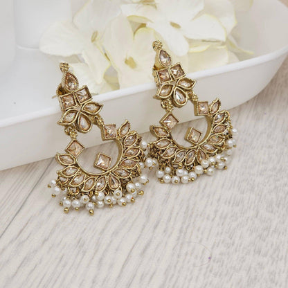 Traditional Pearl Drop Earrings - Fancy Fab Jewels