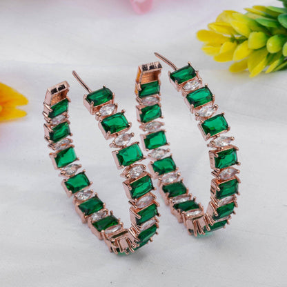 Lilly- American Diamond Hoop Earrings in Seven Colours - Fancy Fab Jewels