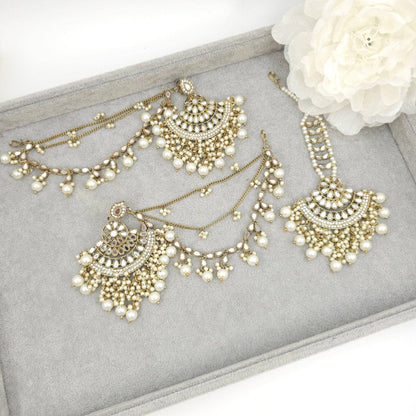 Noori - Mirror Earrings Tikka Set - Fancy Fab Jewels