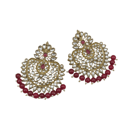 Saima Gold Kundan Stud Earrings - Fancy Fab Jewels