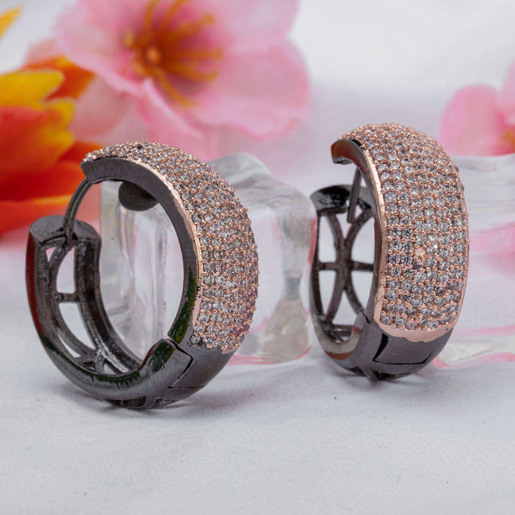 Mia- American Diamond Hoop Earrings - Fancy Fab Jewels