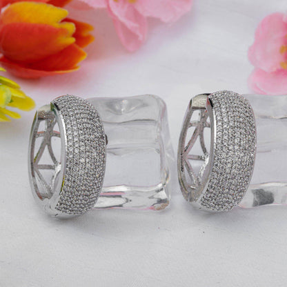 Mia- American Diamond Hoop Earrings - Fancy Fab Jewels