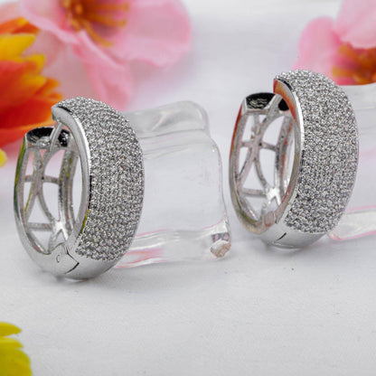 Mia- American Diamond Hoop Earrings - Fancy Fab Jewels