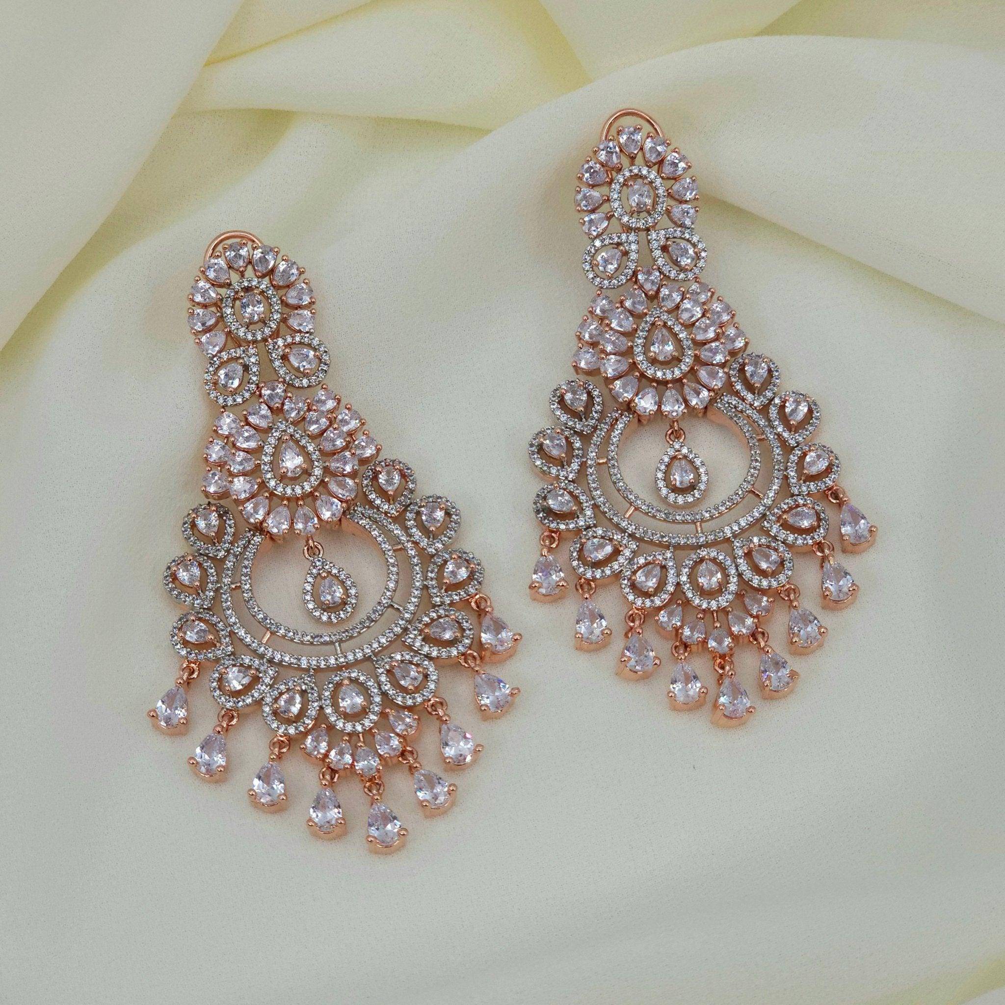 Azqa American Diamond Drop Earrings - Fancy Fab Jewels