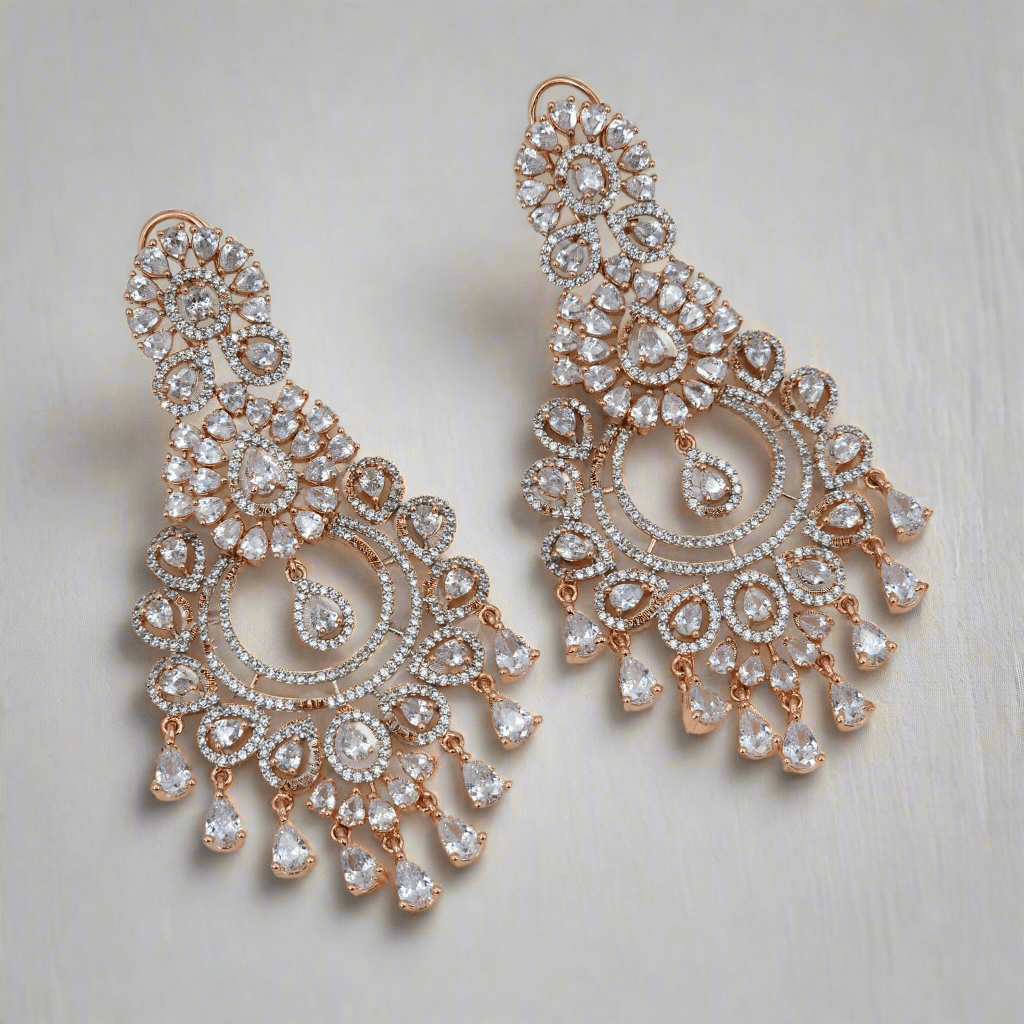 Azqa American Diamond Drop Earrings - Fancy Fab Jewels