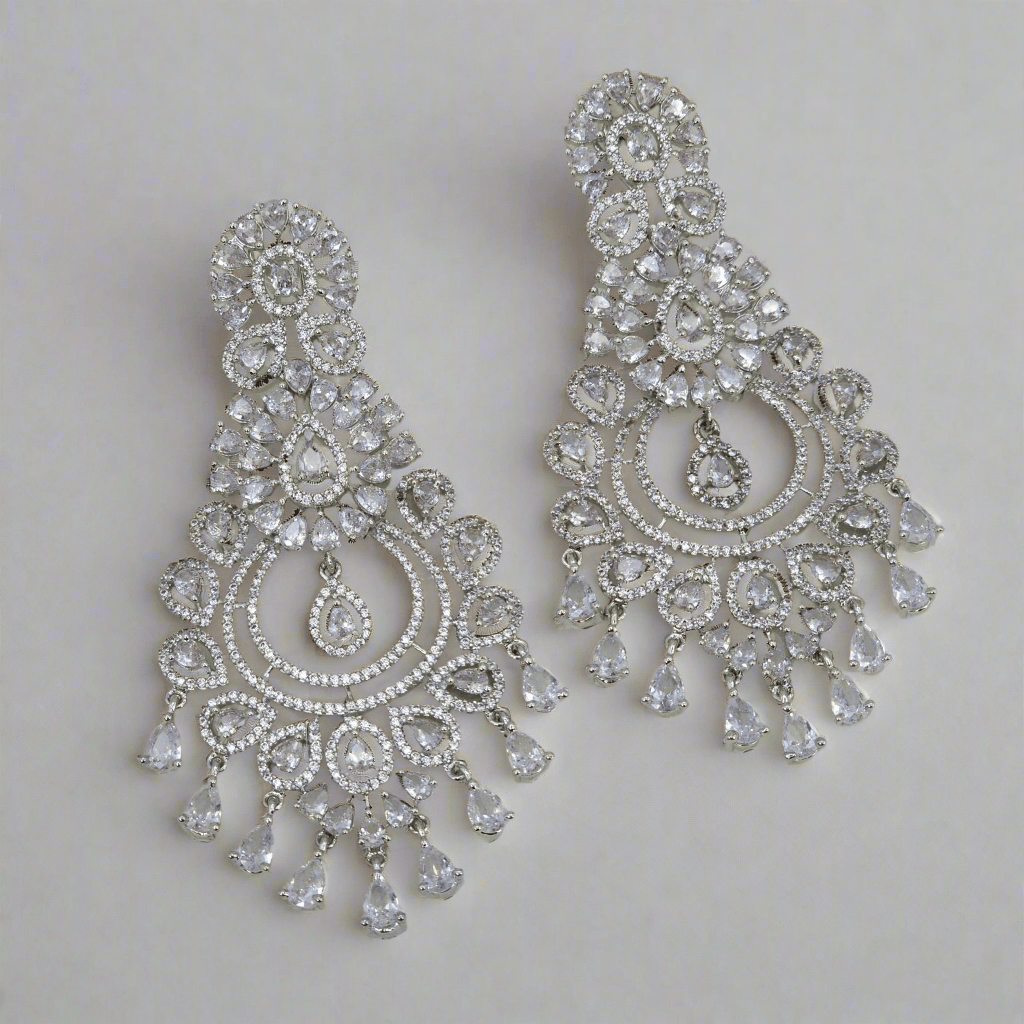 Azqa American Diamond Drop Earrings - Fancy Fab Jewels