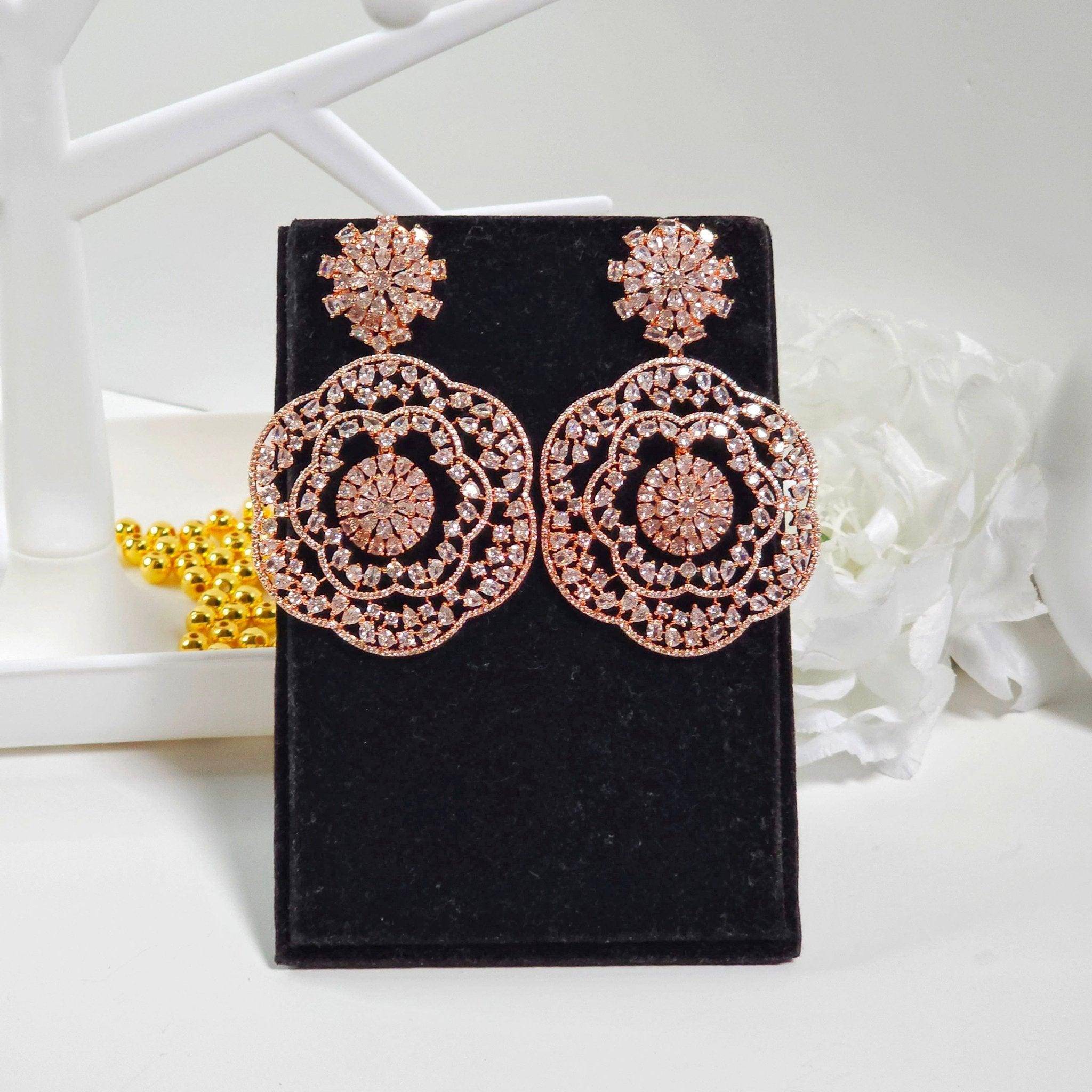 Inaya American Drop Diamond Earrings - Fancy Fab Jewels