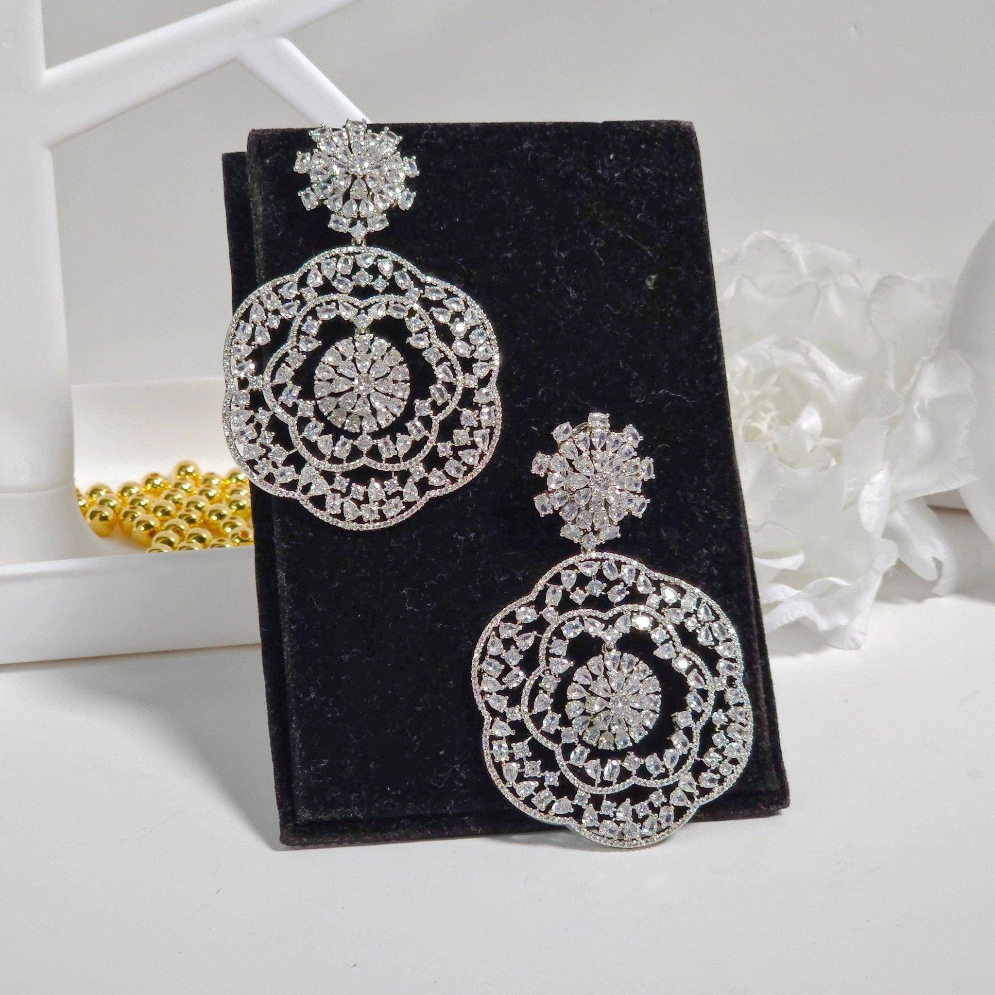 Inaya American Drop Diamond Earrings - Fancy Fab Jewels