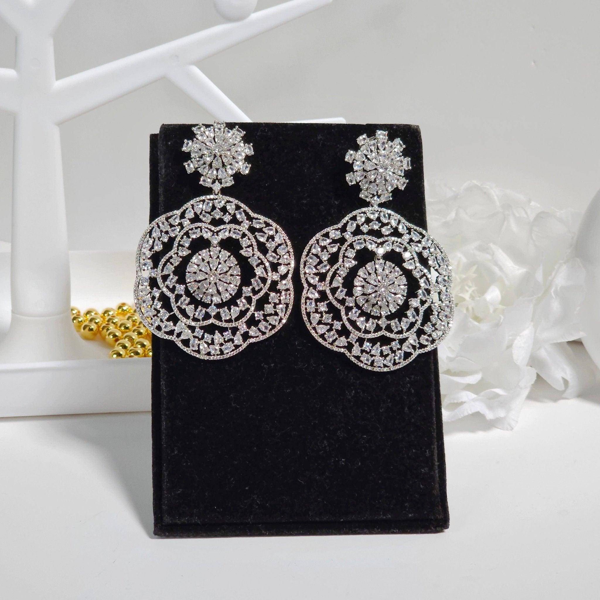 Inaya American Drop Diamond Earrings - Fancy Fab Jewels