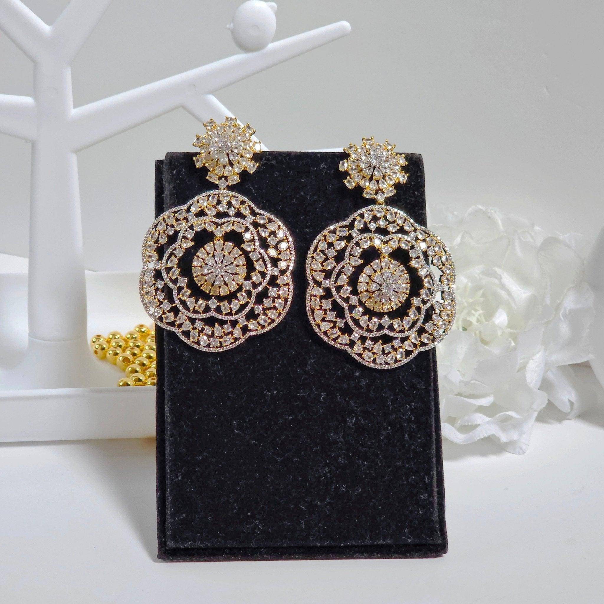 Inaya American Drop Diamond Earrings - Fancy Fab Jewels