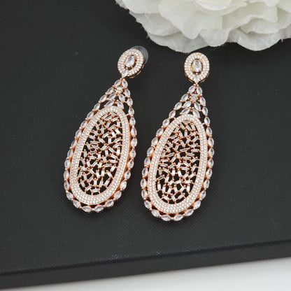 Raya American Diamond Statement Earrings - Fancy Fab Jewels