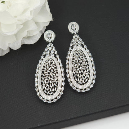 Raya American Diamond Statement Earrings - Fancy Fab Jewels