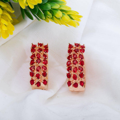 Scarlet- American Diamond Hoop Earrings - Fancy Fab Jewels