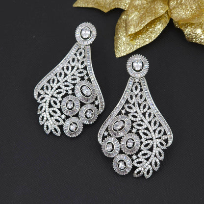 Serenity American Diamond Statement Earrings - Fancy Fab Jewels