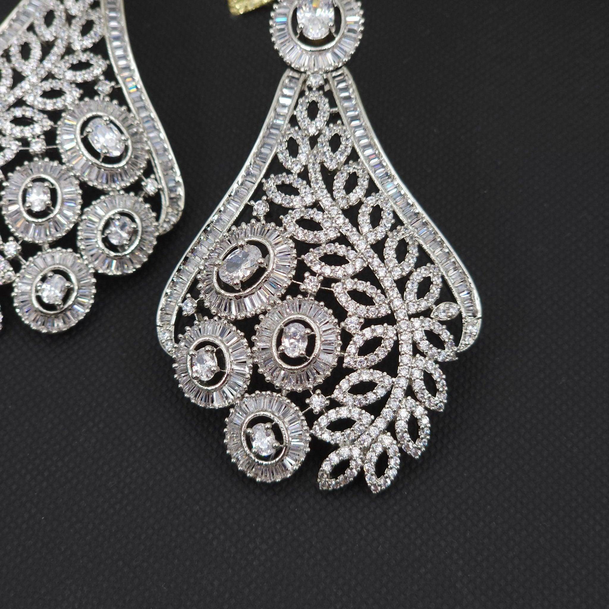 Serenity American Diamond Statement Earrings - Fancy Fab Jewels