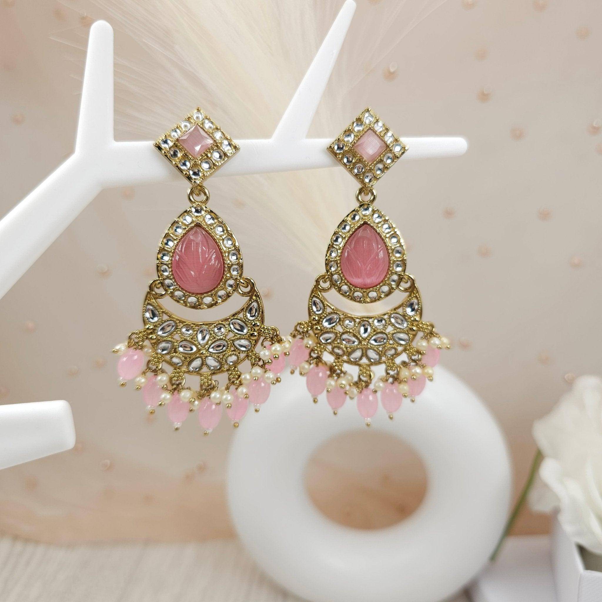 Pearl Drop Gold Earrings for Weddings - Fancy Fab Jewels