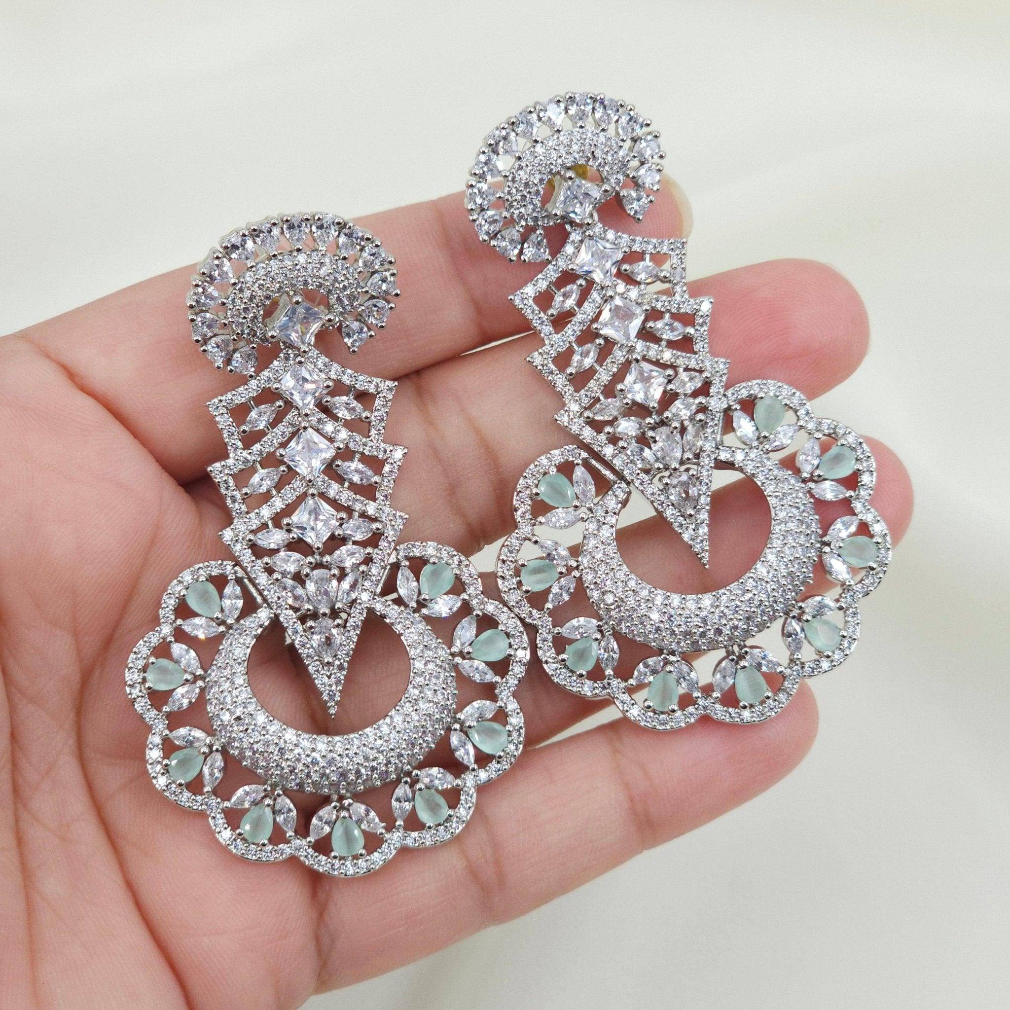 American Diamond Drop Earrings - Fancy Fab Jewels