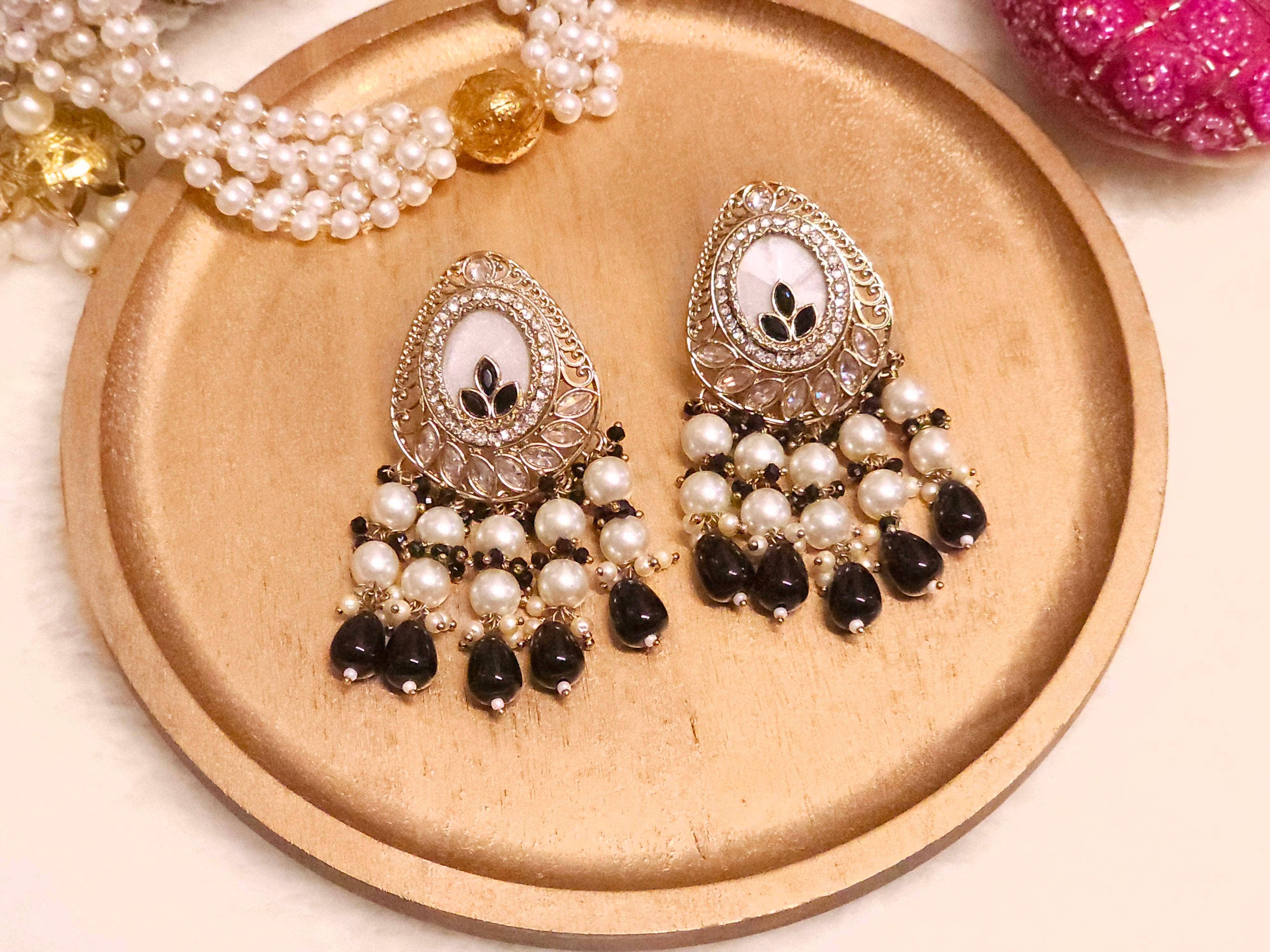 Tamanna Bridal Pearl Earrings | Pearl Drop Earrings - Fancy Fab Jewels