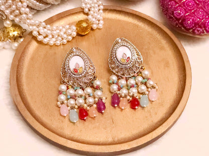 Tamanna Bridal Pearl Earrings | Pearl Drop Earrings - Fancy Fab Jewels