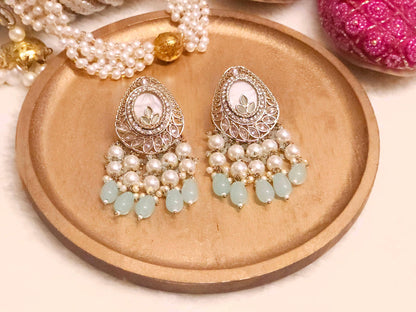 Tamanna Bridal Pearl Earrings | Pearl Drop Earrings - Fancy Fab Jewels