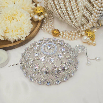 American Diamond CZ Hair Bun Holder And Pin Accessory - Fancy Fab Jewels