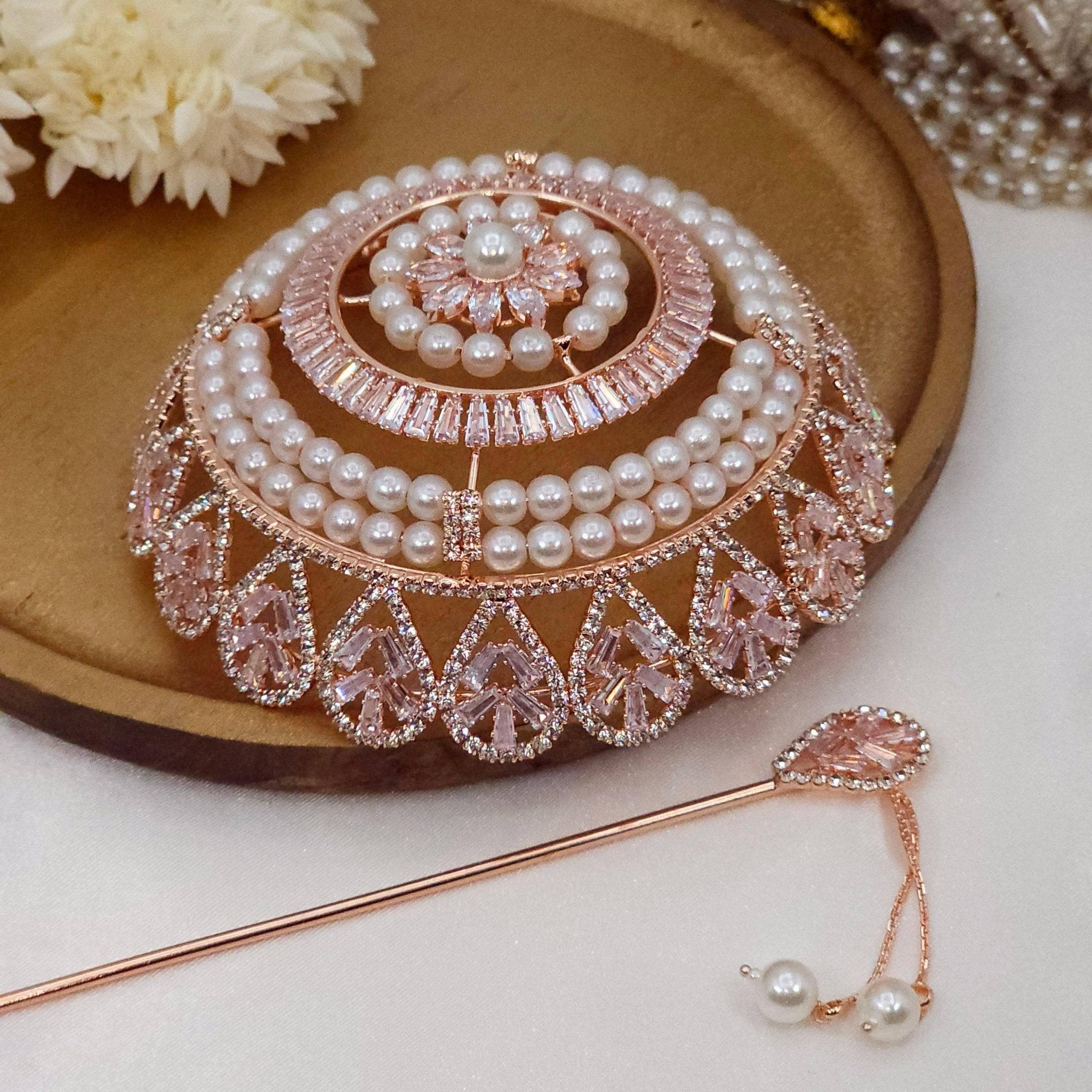 American Diamond CZ Hair Bun Holder And Pin Accessory – Hair Bun Holder And Pin | Fancy Fab Jewels UK