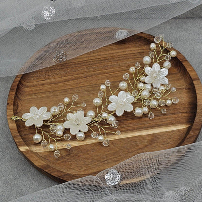 Ivory Bridal Hairvine Hair Brooch Headpiece - Fancy Fab Jewels