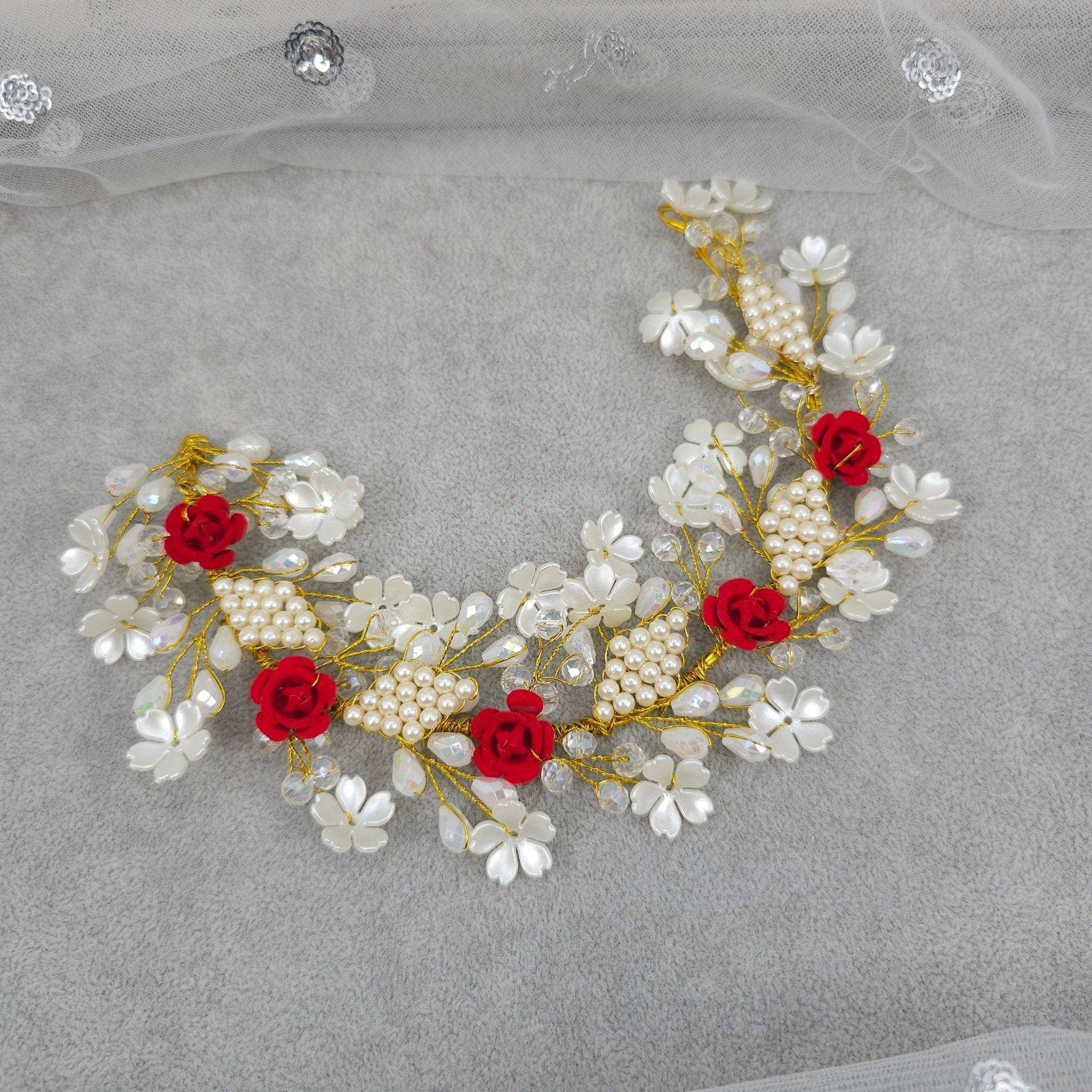 Madhu Bridal Hairvine Hair Brooch Headpiece - Fancy Fab Jewels