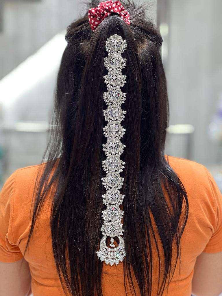 Jamia- Mirror & Pearl Plait Piece - Fancy Fab Jewels