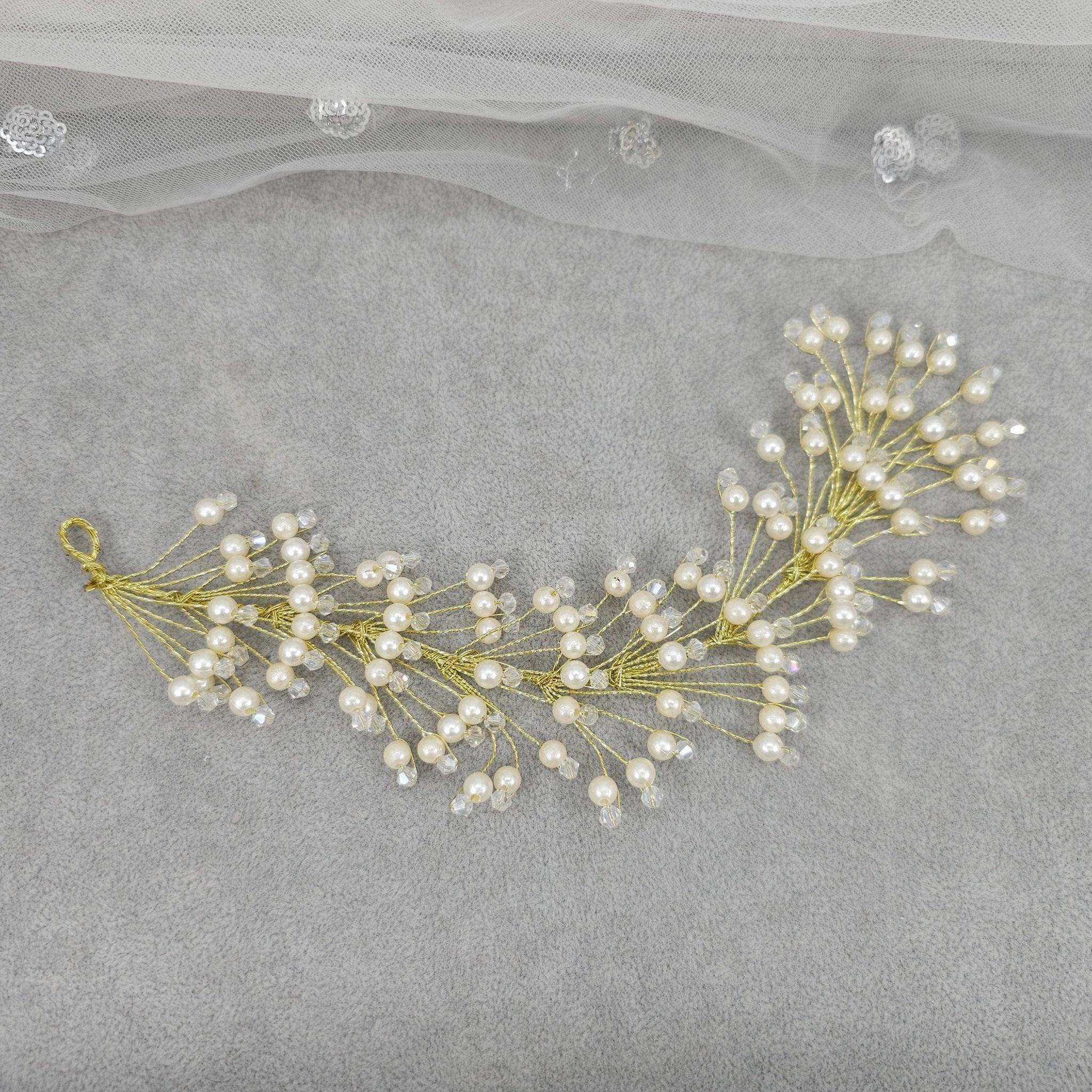 Mona Bridal Hairvine Headpiece - Fancy Fab Jewels