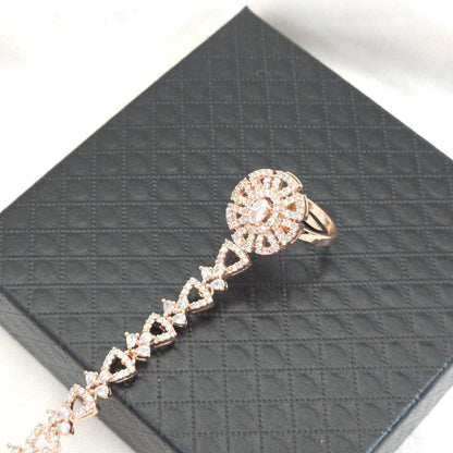 Julie Hand Harness Hathphool - Rose Gold - Fancy Fab Jewels