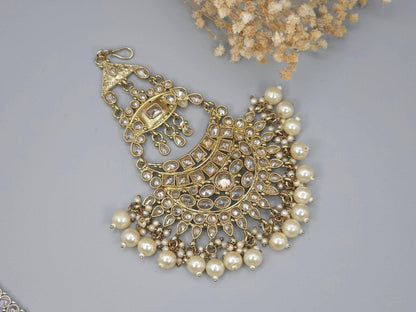 Meera- Antique Reverse Polki Bridal Hair Passa - Fancy Fab Jewels