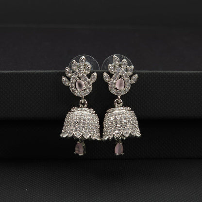 Fya - American Diamond CZ Small Jhumki Earrings - Fancy Fab Jewels