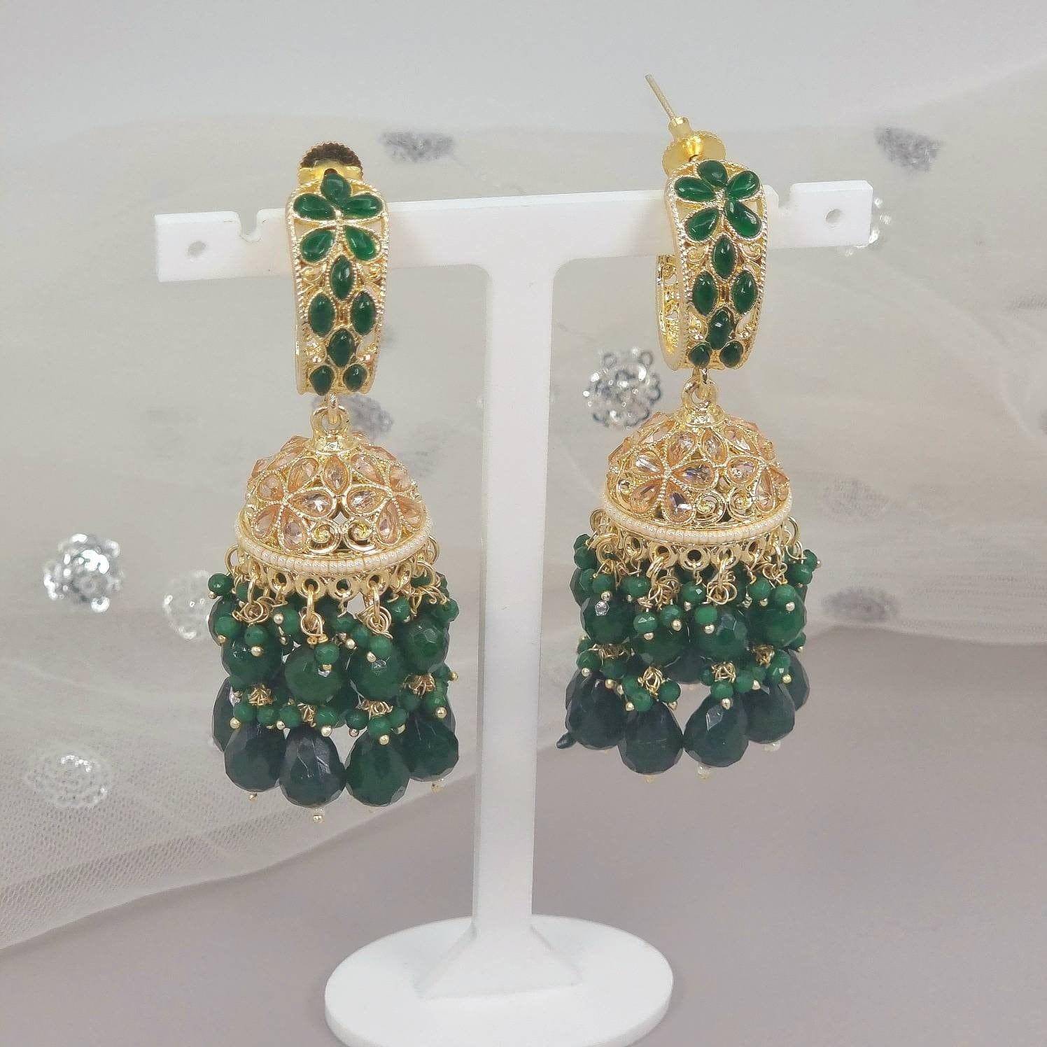 Geet - Polki Diamond Jhumki Earrings - Fancy Fab Jewels