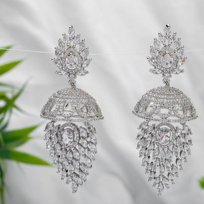 Feya- American Diamond Jhumki Earrings - Fancy Fab Jewels