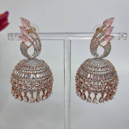 Hina AD Jhumka Earrings - Fancy Fab Jewels