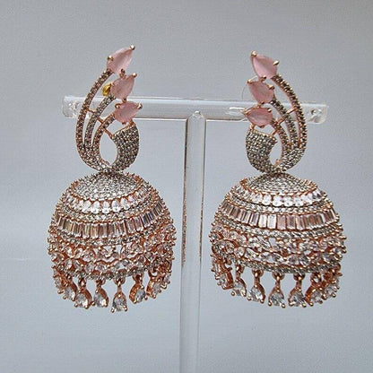 Hina AD Jhumka Earrings - Fancy Fab Jewels