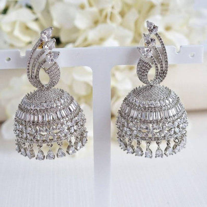 Hina AD Jhumka Earrings - Fancy Fab Jewels