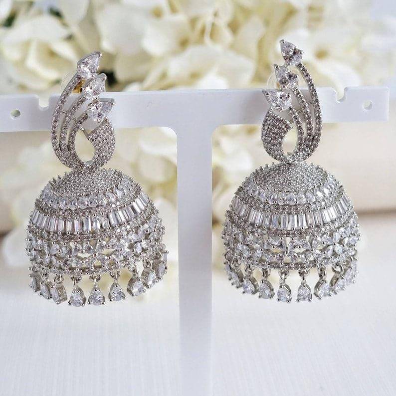 Hina AD Jhumka Earrings - Fancy Fab Jewels