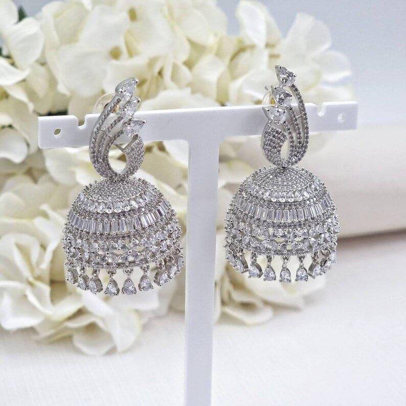 Hina AD Jhumka Earrings - Fancy Fab Jewels