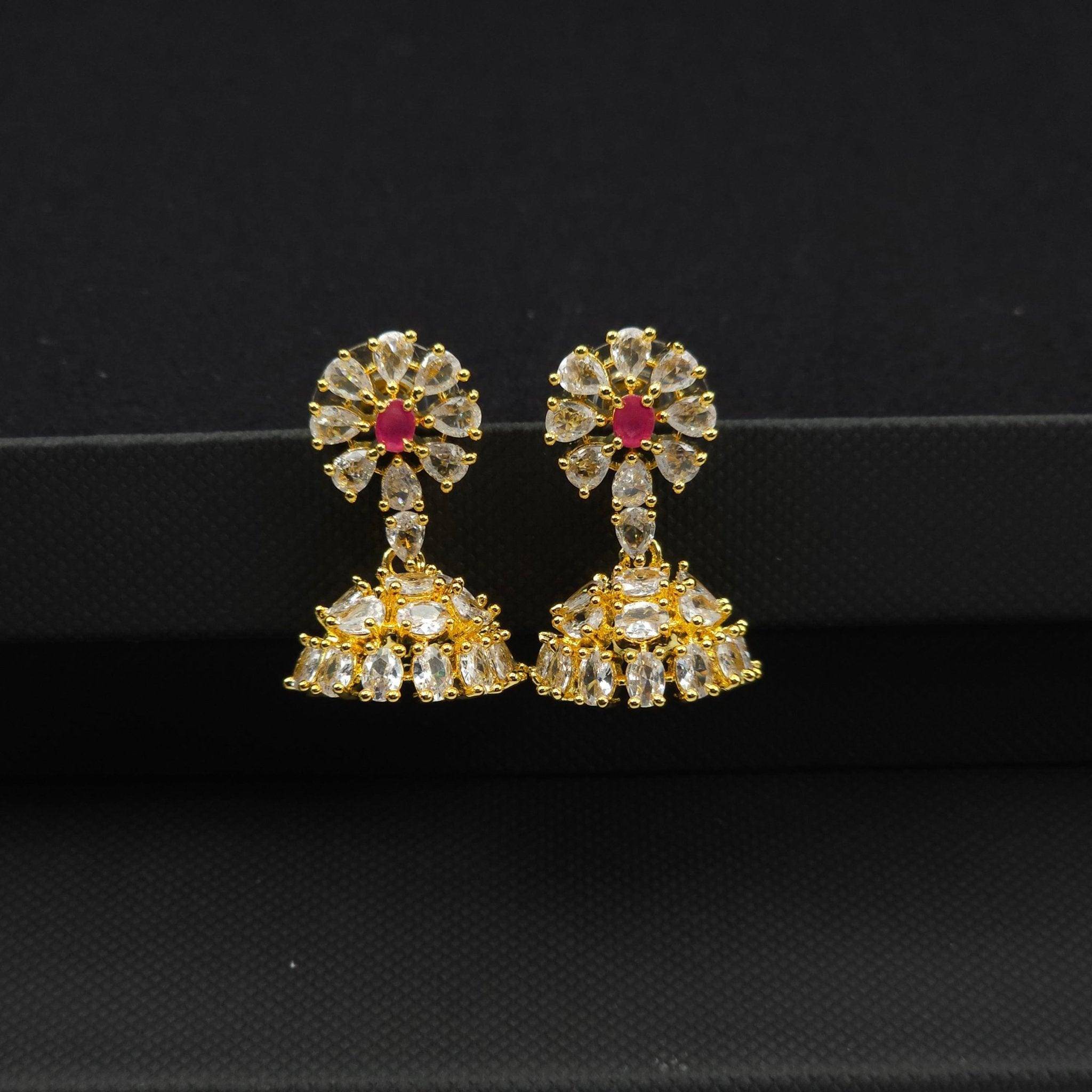 Priya-  Small Jhumki Earrings - Available in Three Colours - Fancy Fab Jewels