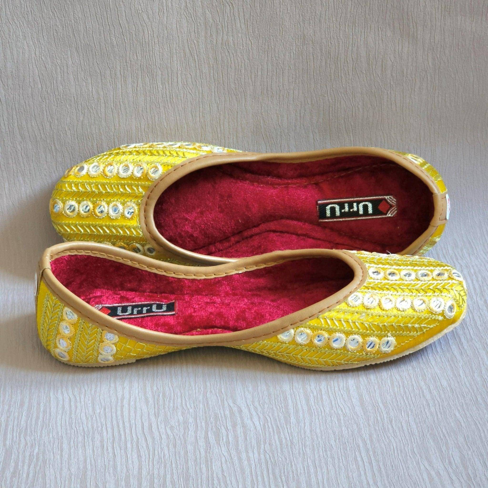 Divya - Yellow Ballerina Jutti Shoes - Fancy Fab Jewels