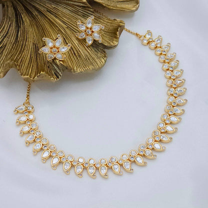 Nia Uncut Kundan Choker Necklace Set - Fancy Fab Jewels