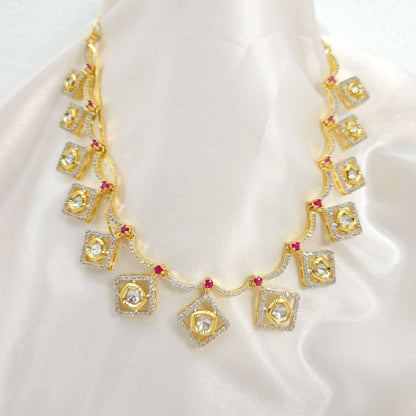 Jyoti Moissanite Polki Bridal Choker Necklace Set - Fancy Fab Jewels